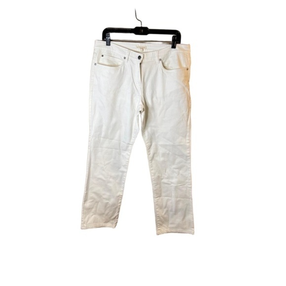 Eileen Fisher Denim - Eileen Fisher White Straight Leg Five-Pocket Denim Pants Medium